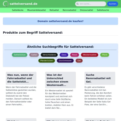 Screenshot sattelversand.de