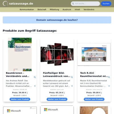 Screenshot satzaussage.de