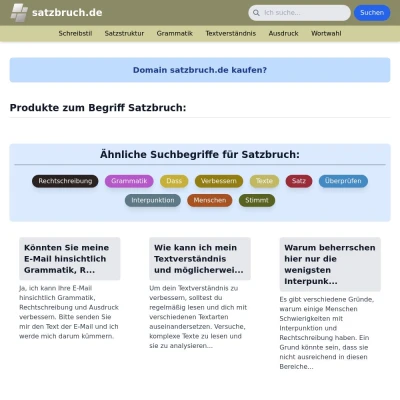 Screenshot satzbruch.de