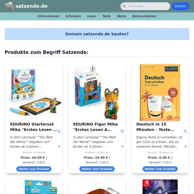 Screenshot satzende.de