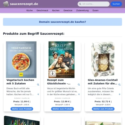 Screenshot saucenrezept.de