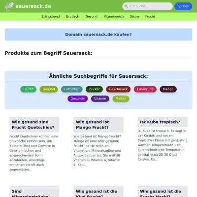 Screenshot sauersack.de