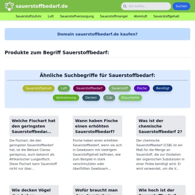 Screenshot sauerstoffbedarf.de