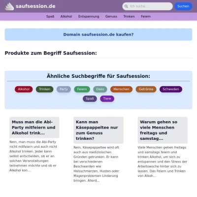 Screenshot saufsession.de