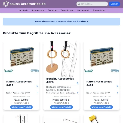 Screenshot sauna-accessories.de