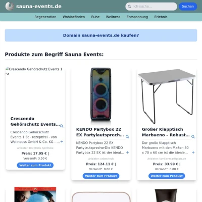 Screenshot sauna-events.de