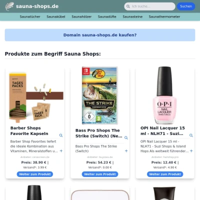 Screenshot sauna-shops.de