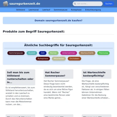 Screenshot sauregurkenzeit.de