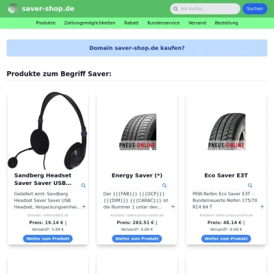 Screenshot saver-shop.de