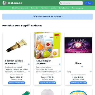 Screenshot saxhorn.de
