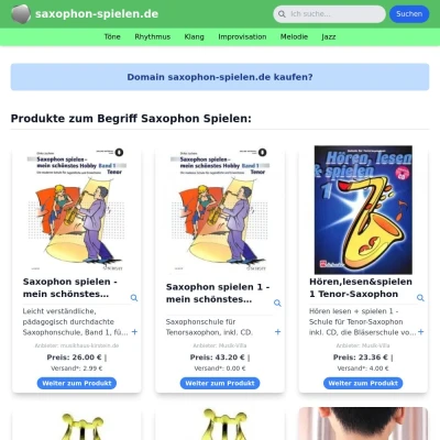 Screenshot saxophon-spielen.de