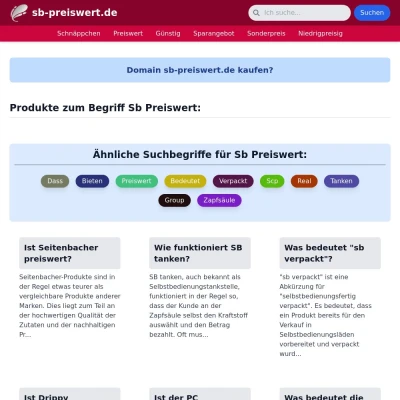 Screenshot sb-preiswert.de