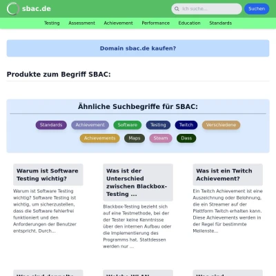 Screenshot sbac.de