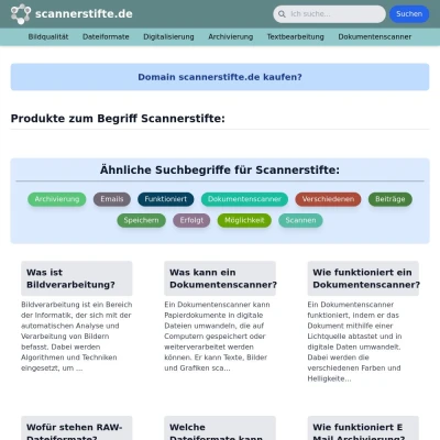 Screenshot scannerstifte.de