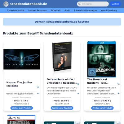 Screenshot schadendatenbank.de