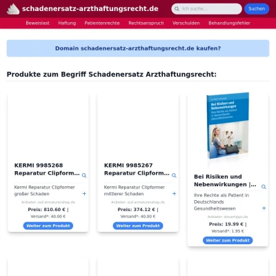 Screenshot schadenersatz-arzthaftungsrecht.de