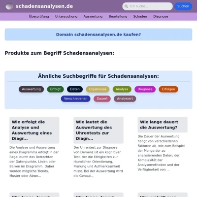 Screenshot schadensanalysen.de