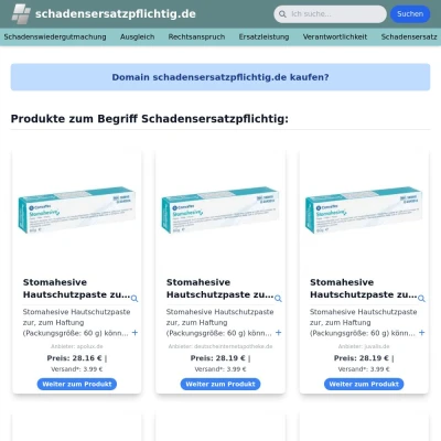 Screenshot schadensersatzpflichtig.de