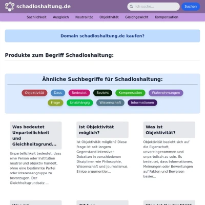 Screenshot schadloshaltung.de