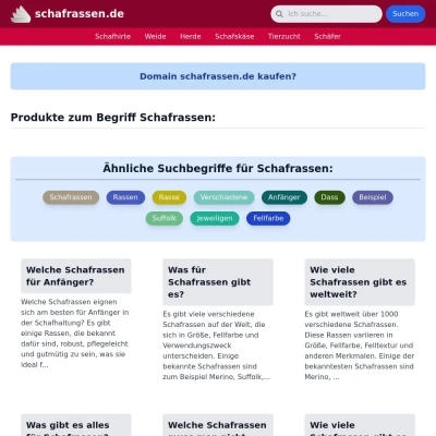 Screenshot schafrassen.de