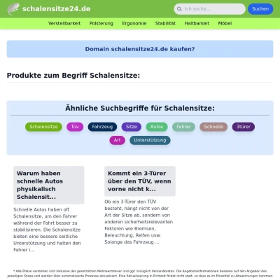 Screenshot schalensitze24.de