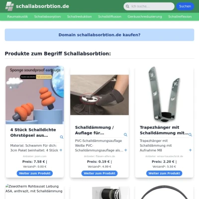 Screenshot schallabsorbtion.de