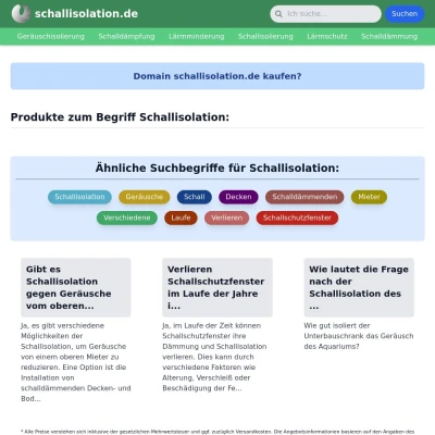 Screenshot schallisolation.de