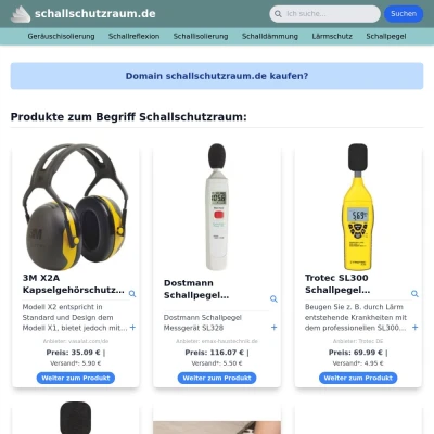 Screenshot schallschutzraum.de