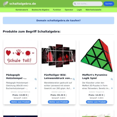Screenshot schaltalgebra.de