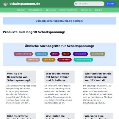 Screenshot schaltspannung.de