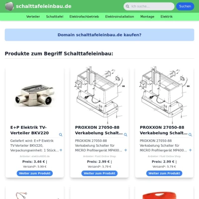 Screenshot schalttafeleinbau.de
