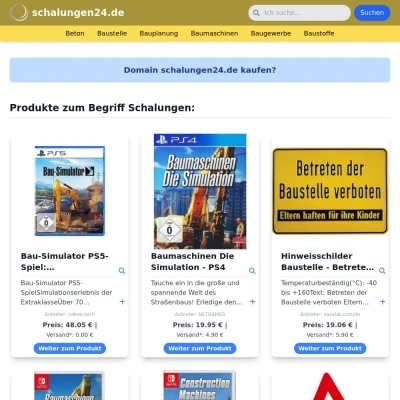 Screenshot schalungen24.de