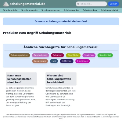 Screenshot schalungsmaterial.de