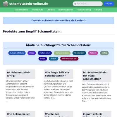 Screenshot schamottstein-online.de