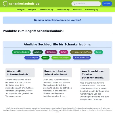 Screenshot schankerlaubnis.de