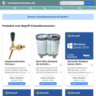 Screenshot schankkonzession.de