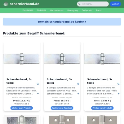 Screenshot scharnierband.de