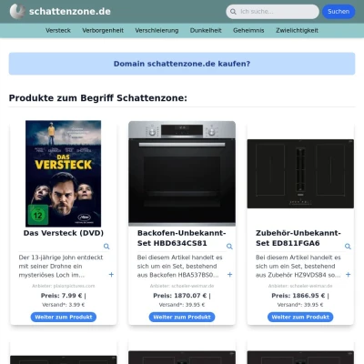 Screenshot schattenzone.de