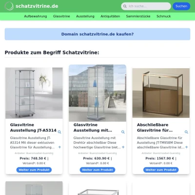 Screenshot schatzvitrine.de