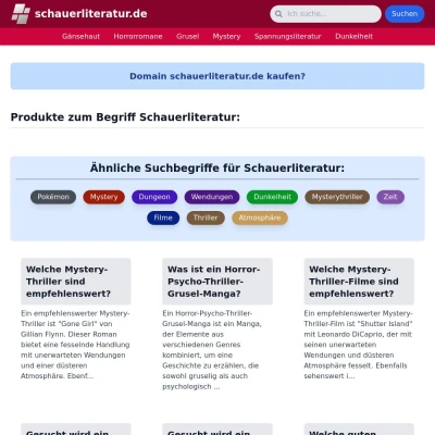 Screenshot schauerliteratur.de