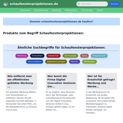 Screenshot schaufensterprojektionen.de