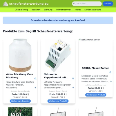 Screenshot schaufensterwerbung.eu