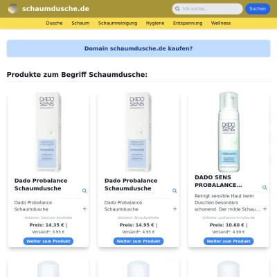 Screenshot schaumdusche.de