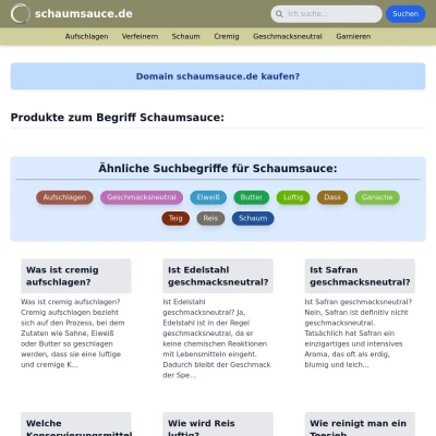 Screenshot schaumsauce.de