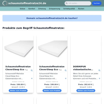 Screenshot schaumstoffmatratze24.de