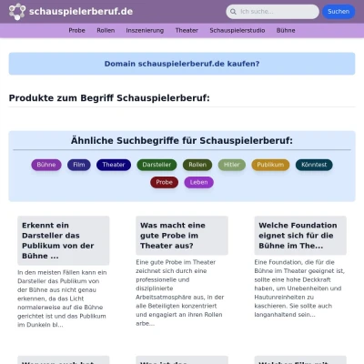 Screenshot schauspielerberuf.de