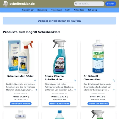 Screenshot scheibenklar.de