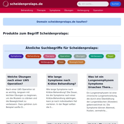 Screenshot scheidenprolaps.de