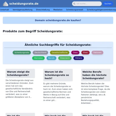 Screenshot scheidungsrate.de