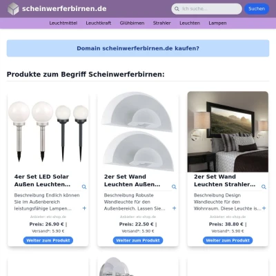 Screenshot scheinwerferbirnen.de